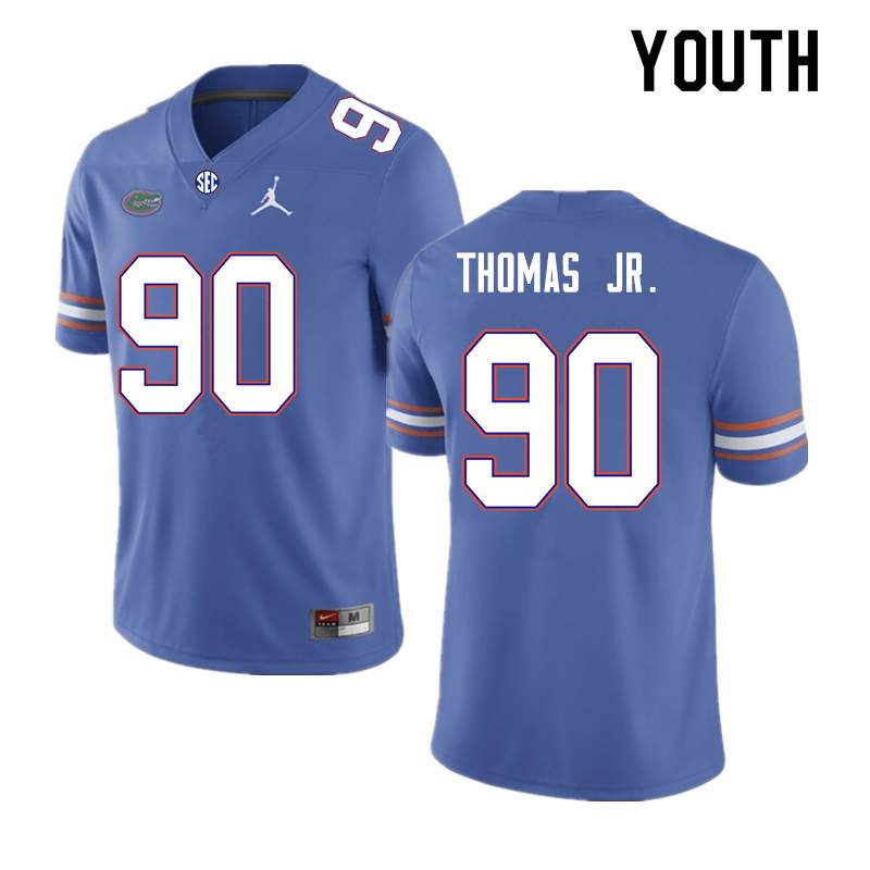 Youth NCAA Florida Gators Chris Thomas Jr. #90 Stitched Authentic Nike Royal College Football Jersey WML8065SP